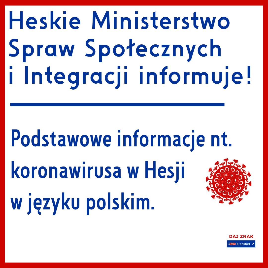 Podstawowe informacje nt. koronawirusa w Hesji w języku polskim