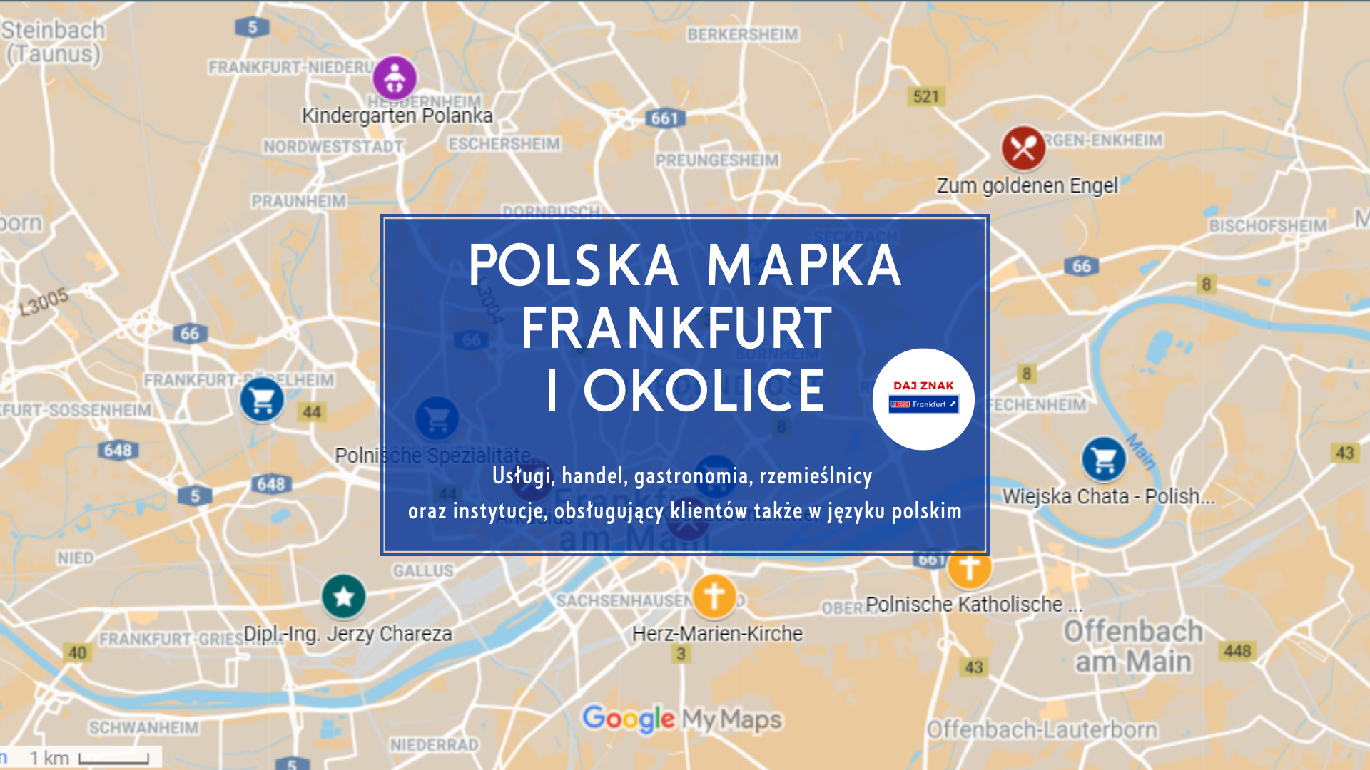 Polska mapka Frankfurt i okolice